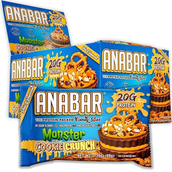 Anabar Protein-Packed Candy Bar Monster Cookie Crunch 2.39oz 12ct